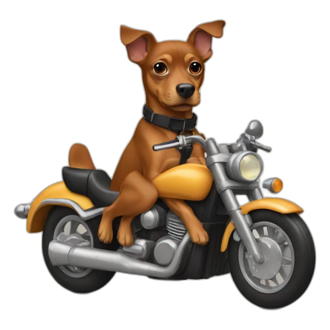 caramel-color-pinscher-dog-driving-a-motorcycle sticker