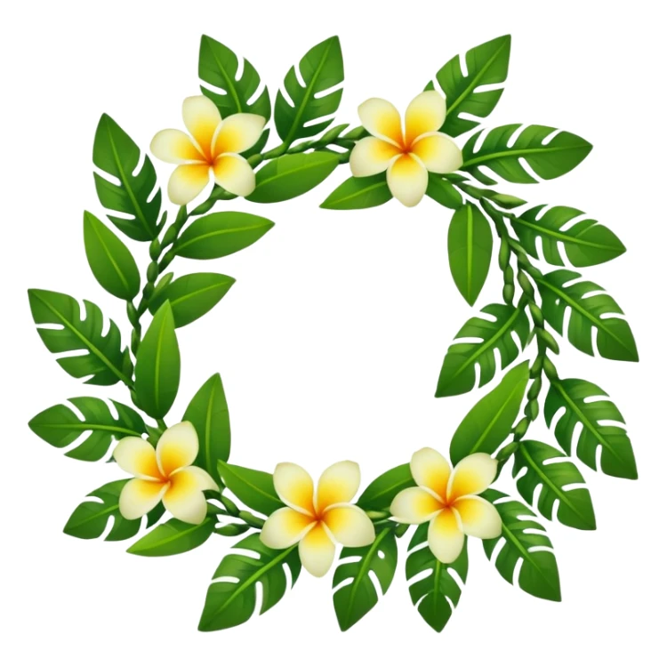hawaiian haku lei (green leaf flower crown) sticker