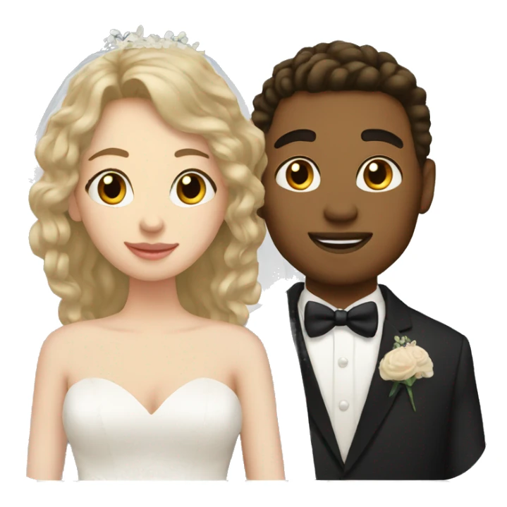 boyfriend and girlfriend in wedding, light skinned sticker