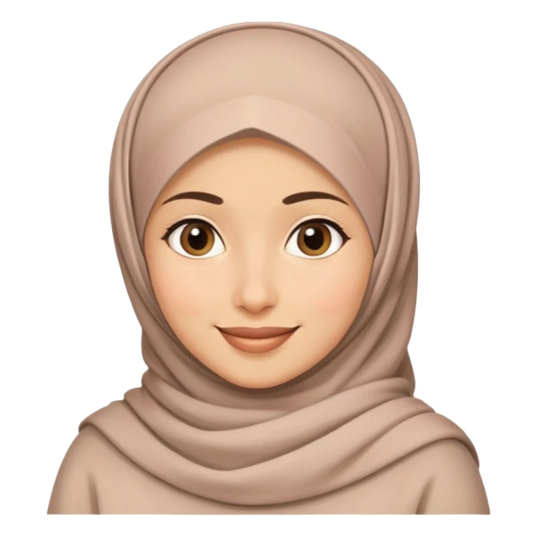 Caring mother wearing a hijab with a warm smile sticker