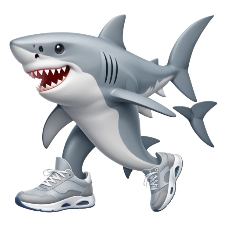 shark with sneakers on its fins sticker