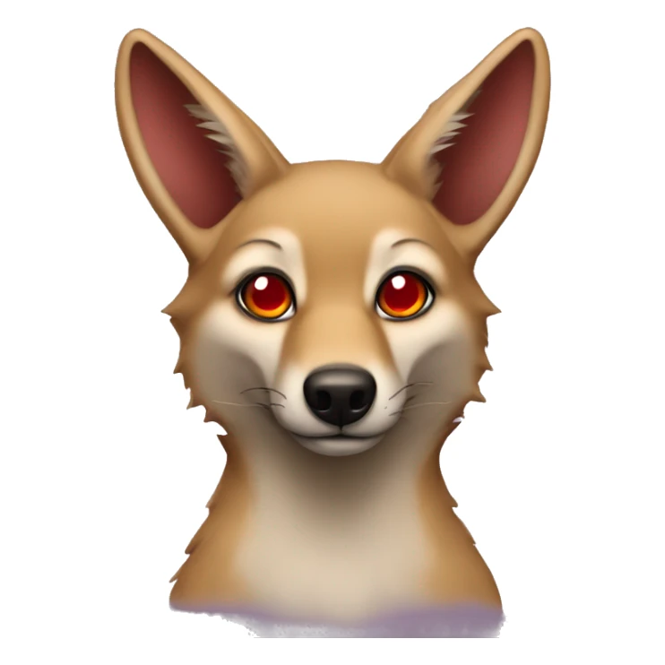 jackal with hearts instead of eyes sticker