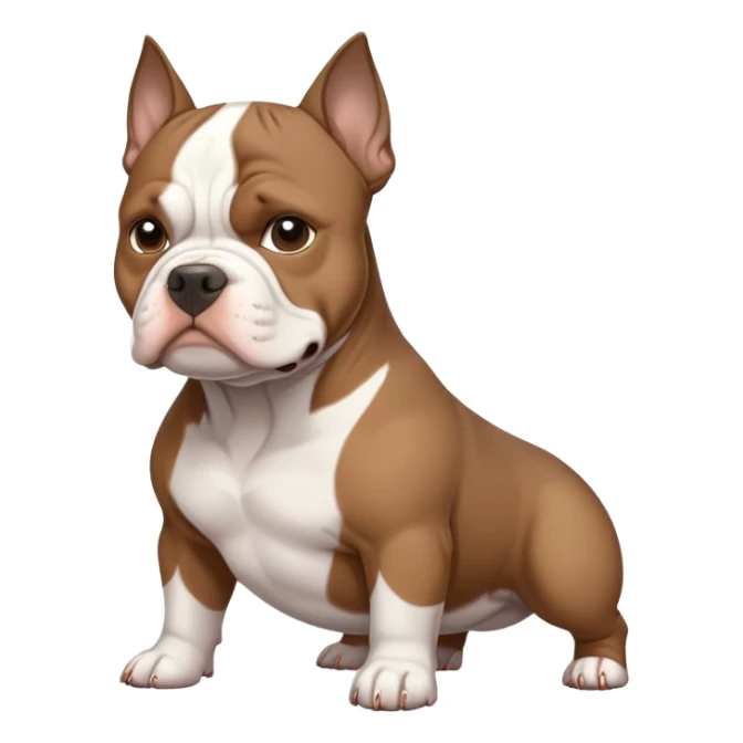 White and dark brown american pocket bully sticker