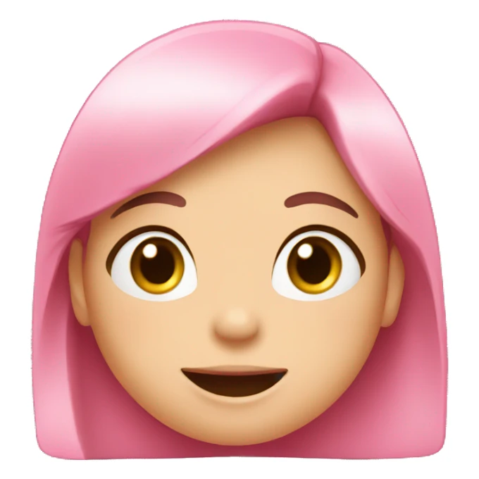 Giggly brunette girl hand on her mouth wearing pink sticker