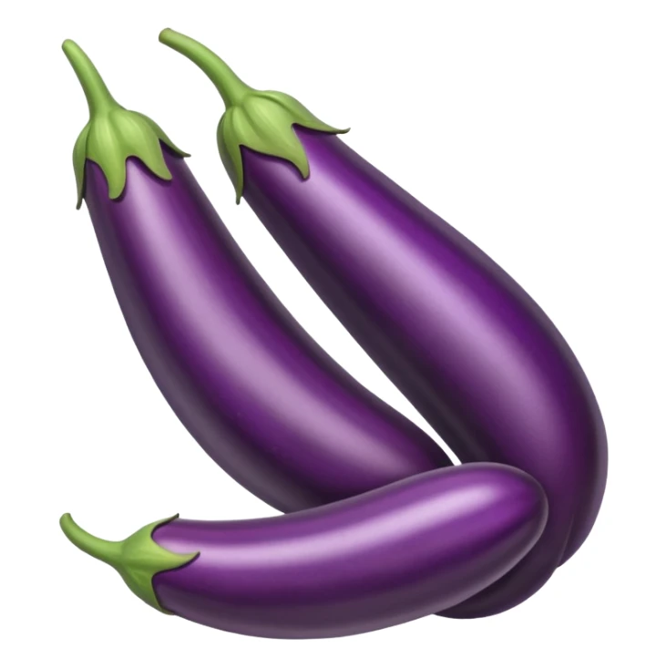 very long straight eggplant sticker