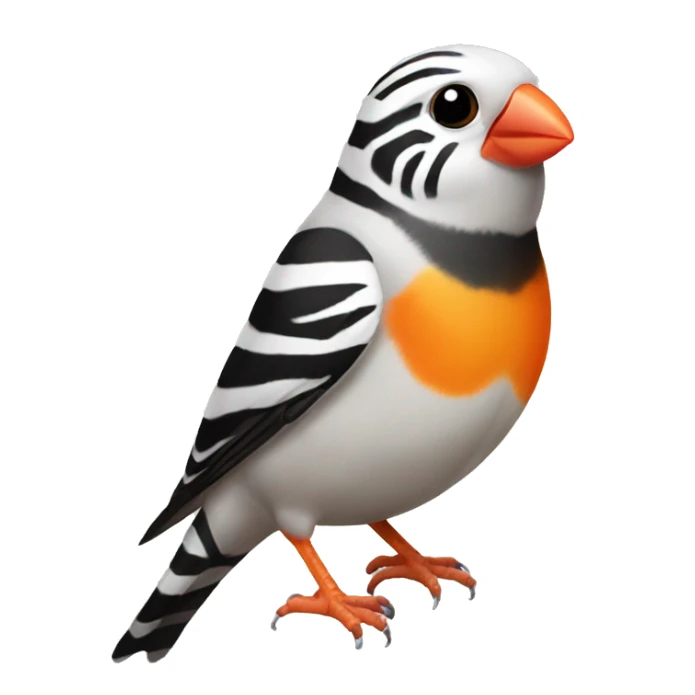 Zebra Finch bird with orange beak  sticker