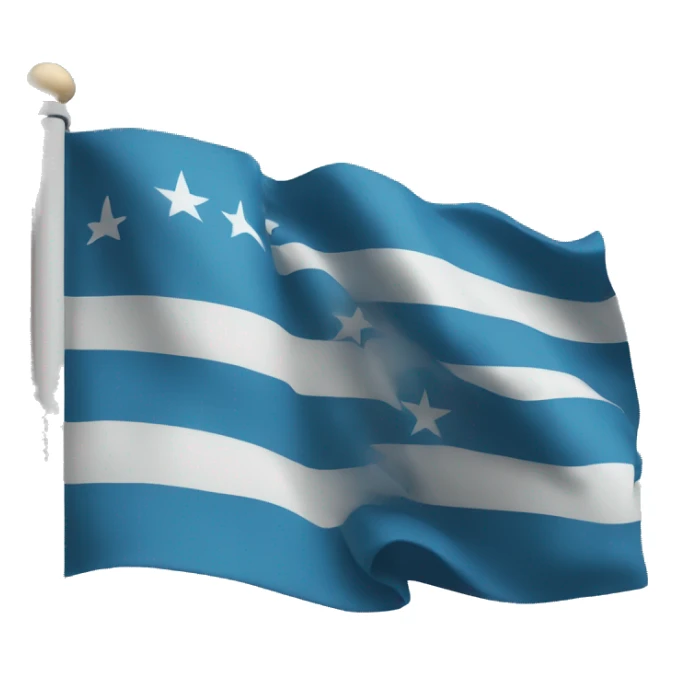 A flag with a blue unique color and with text inside "FREE" sticker