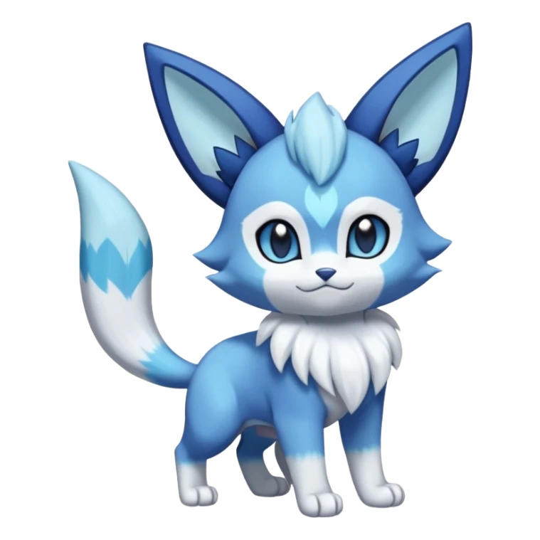 Glaceon-Purrloin-Meowstic-Fakémon-hybrid-creature (full body)  sticker