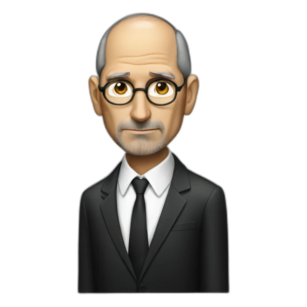 Steve Jobs sad wearing suit sticker