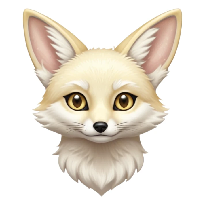 Pure white fennec fox with glittery gold eyes sticker