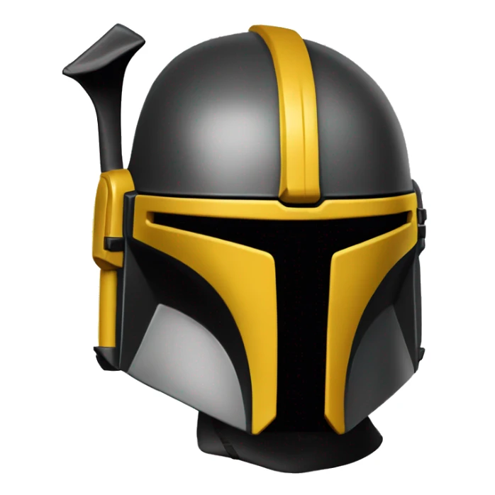 Mandalorian helmet black and yellow with antenna sticker