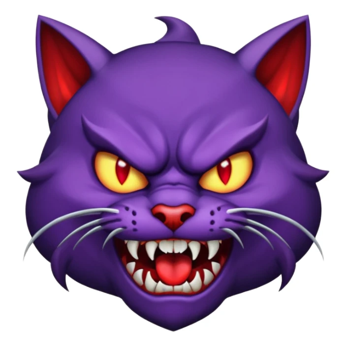Un gato enojado endiablado en morado😼👿 sticker