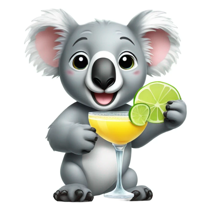 Koala bear in love with a margarita  sticker