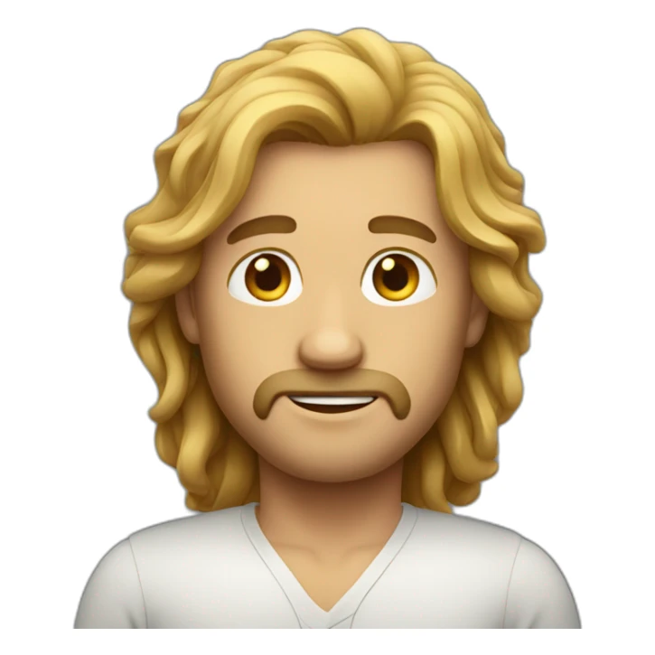 Man with long hairs sticker