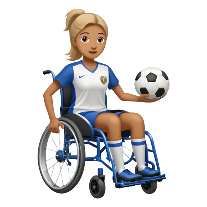 woman in wheelchair playing soccer sticker