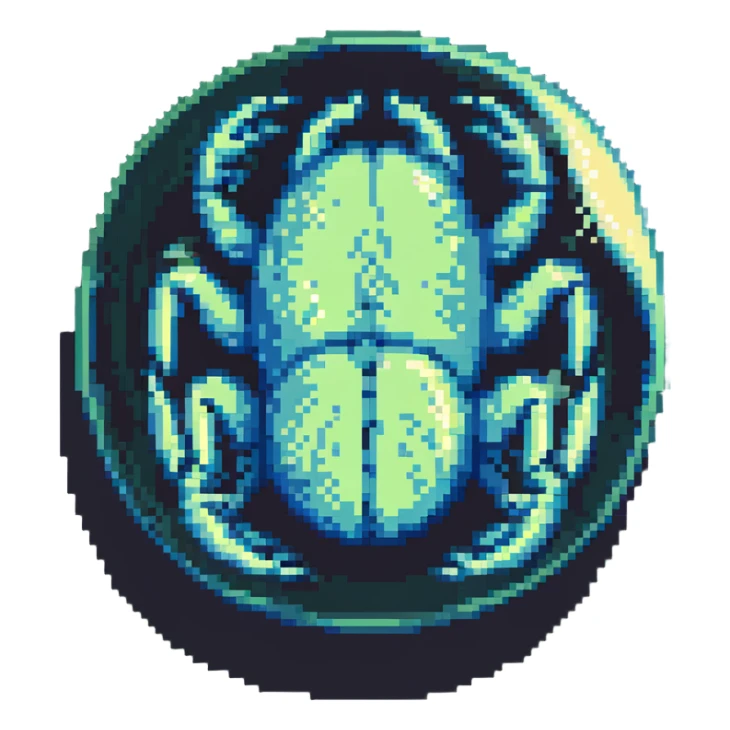 MRI embryo digital fetal small shape in otherworldly bubble, eerie, horror, insectoid, crustaceanoid, pupa, crystalis sticker