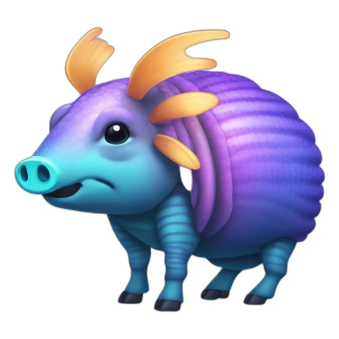 Iridescent spotted striped cyan purple gradient pig armadillo cow centipede insect sticker