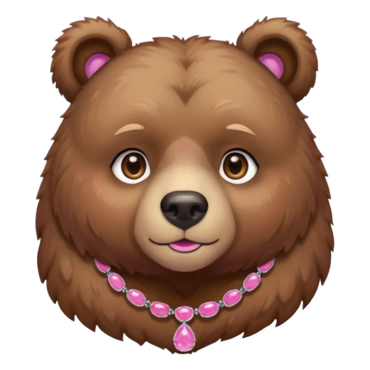 bear with pink necklace and earings sticker