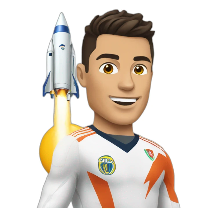 Cristiano Ronaldo as a rocket sticker