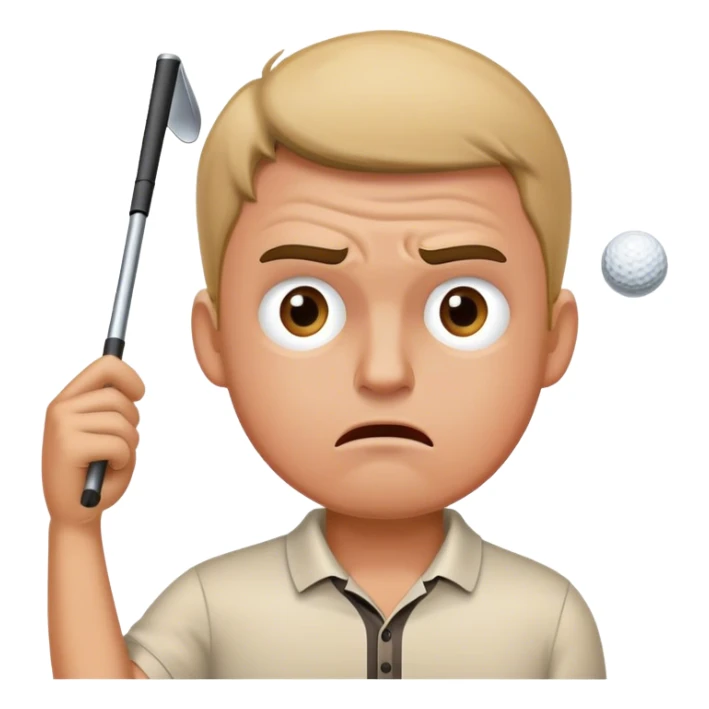 A man losing a golf match in the 18th hole sticker