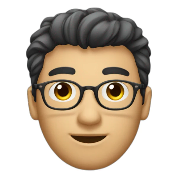 Un uomo con capelli corti castani scuri e occhiali neri sticker