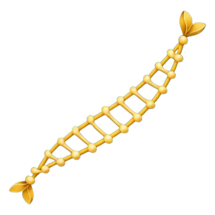 con of a single-stranded mRNA shaped as a half-helix; simple curved ribbon with small ticks for bases; balanced symmetry; flat vector, high contrast, transparent background, no text; suitable for app icon or presentation. sticker