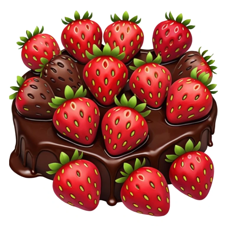 lots of strawberries in melted chocolate sticker