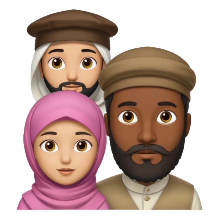 Make a Muslim man with a 6 year old girl wearing a hijab sticker