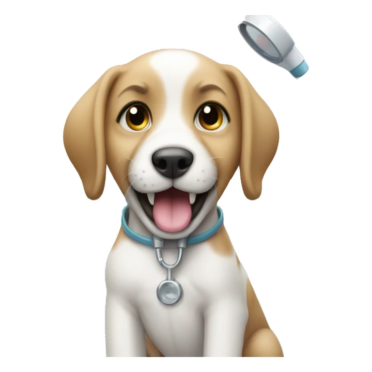 Puppy at the dentist sticker