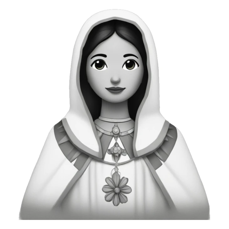 Lady Guadalupe black and white   sticker