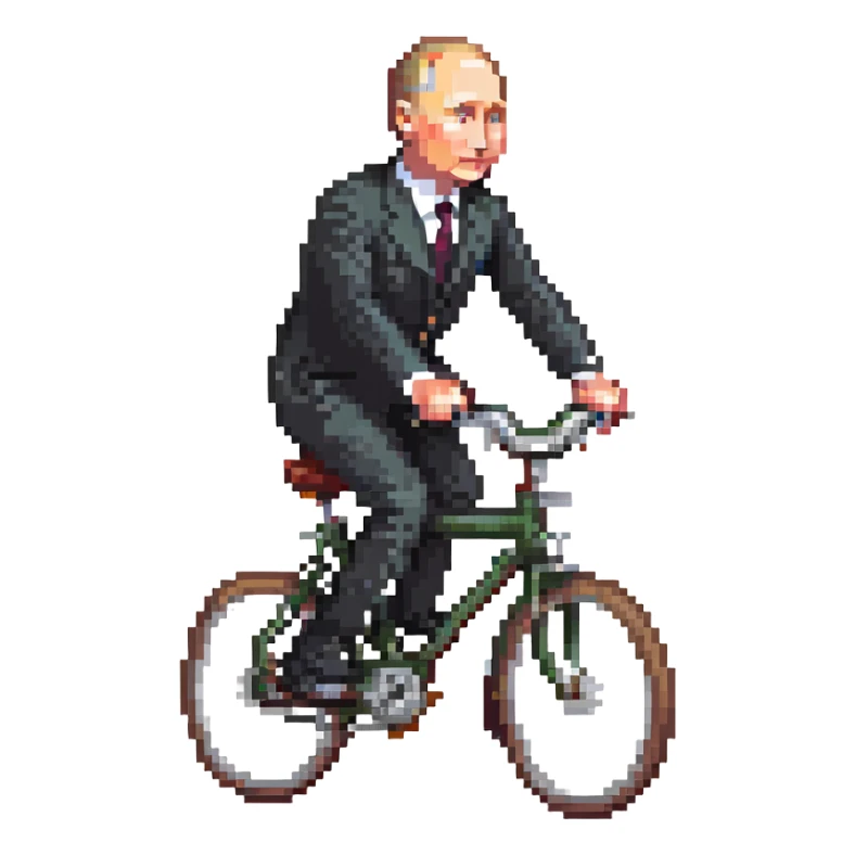 Vladimir Putin riding a bicycle sticker