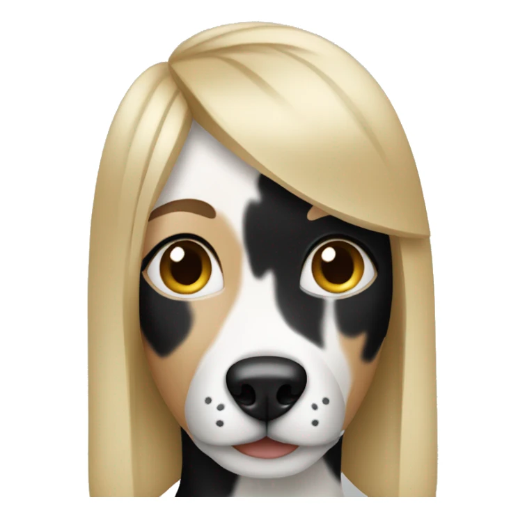 Blond woman with Black and white dog  sticker