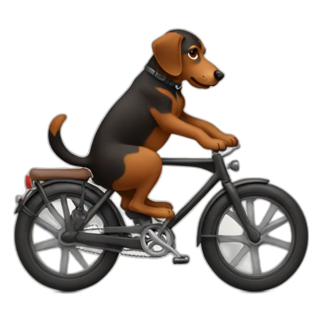 black with brown dog on a bike sticker