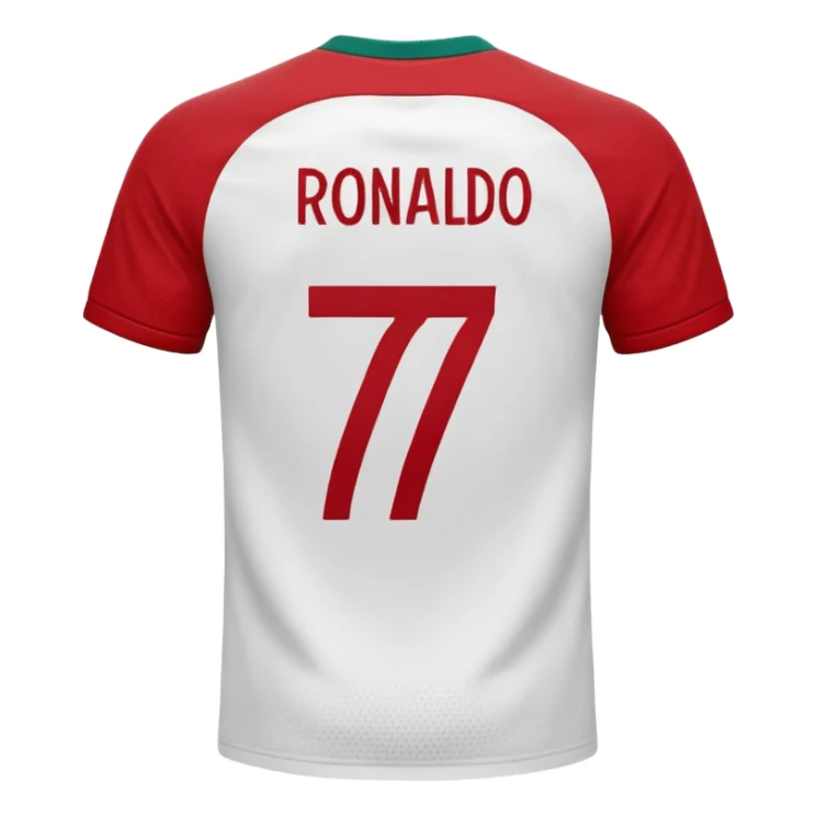 football shirt with Ronaldo 7 on the back sticker