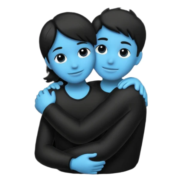 A hug emoji, but gender-neutral. A silhouette. sticker