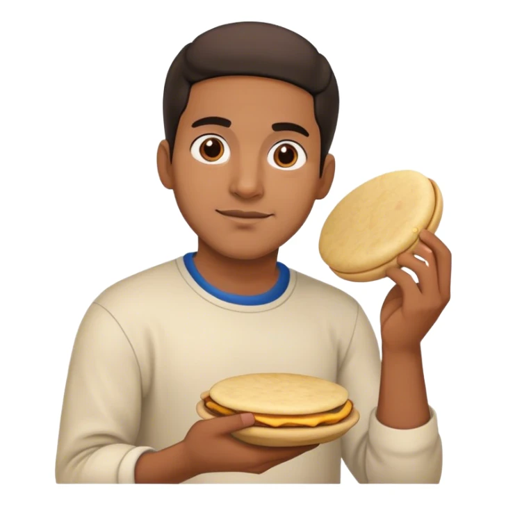 venezuelan guy with an arepa on the hand sticker