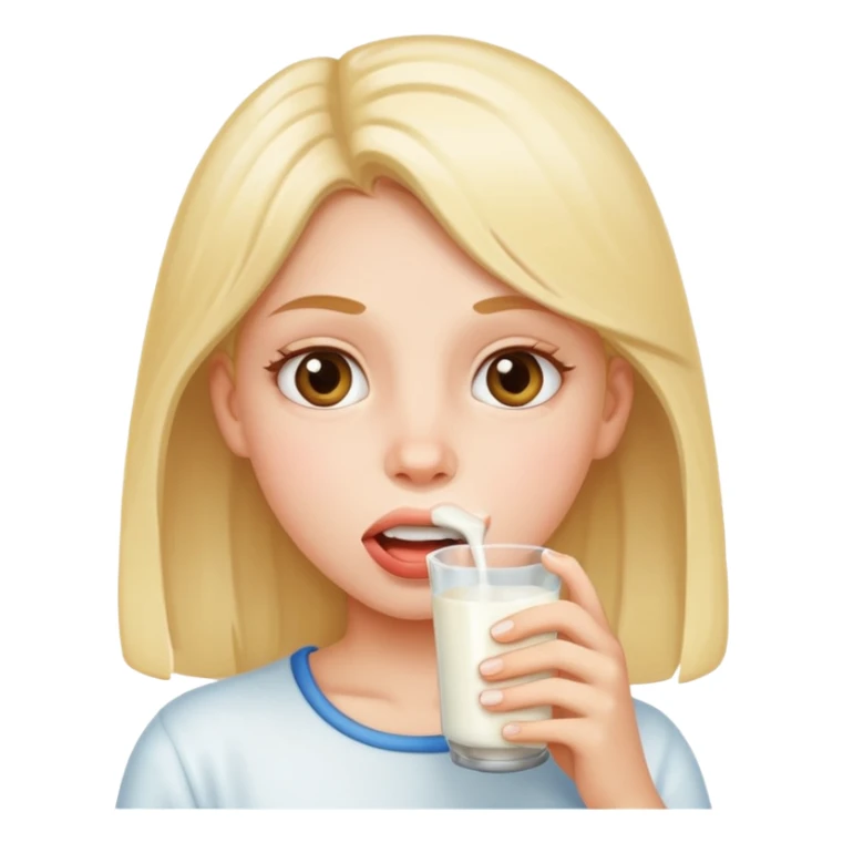 Girl with milk inside her mouth sticker