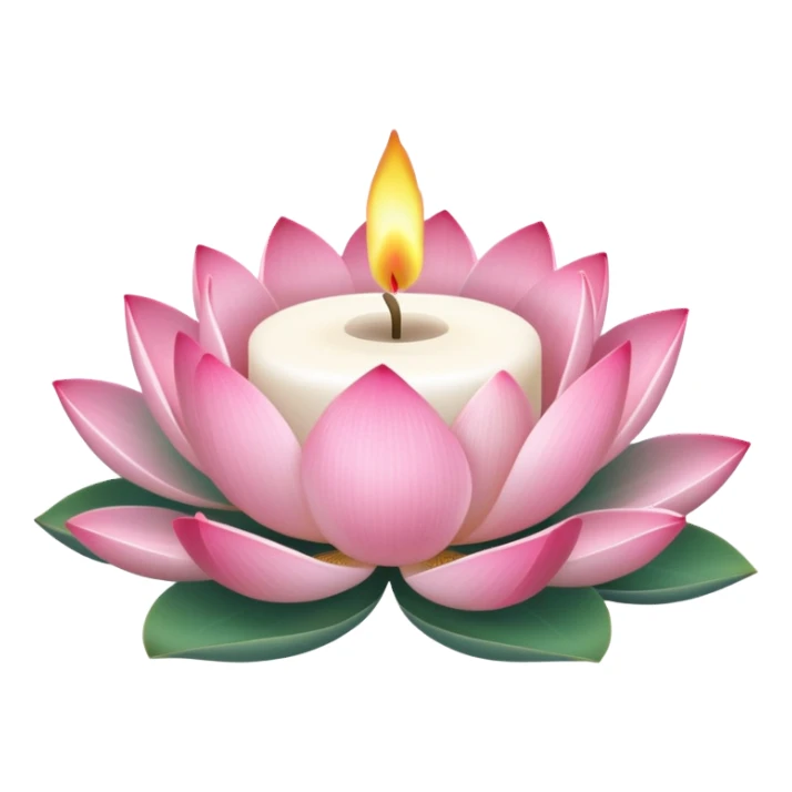 a lotus flower, next to a candle symbolizing a spa sticker