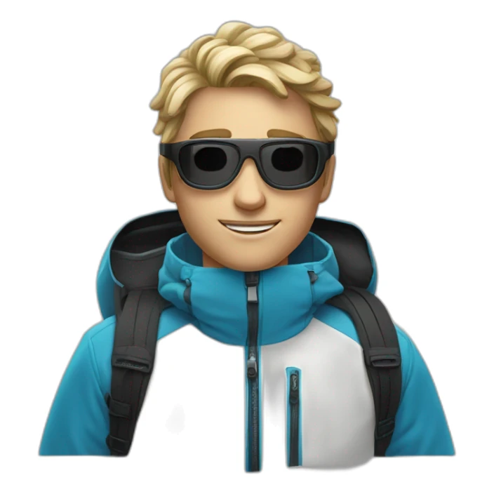 Un garçon blanc ,à das lunettes de ski, il a les cheveux noirs sticker