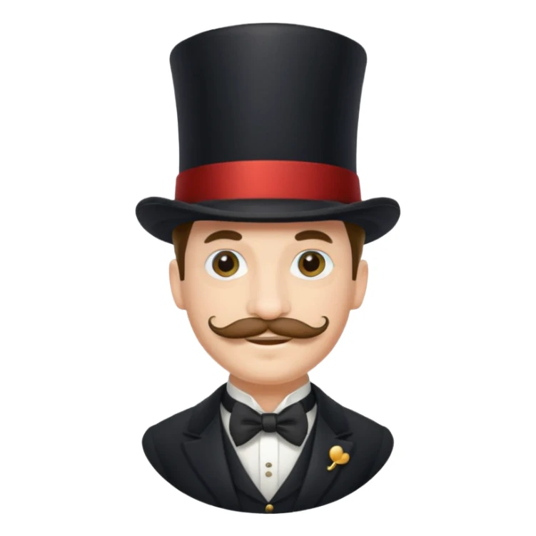 Fancy man with top hat and mustache and wearing monocle sticker