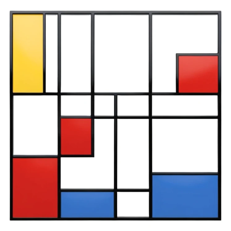 Piet Mondrian, Composition with Red Blue and Yellow painting  sticker