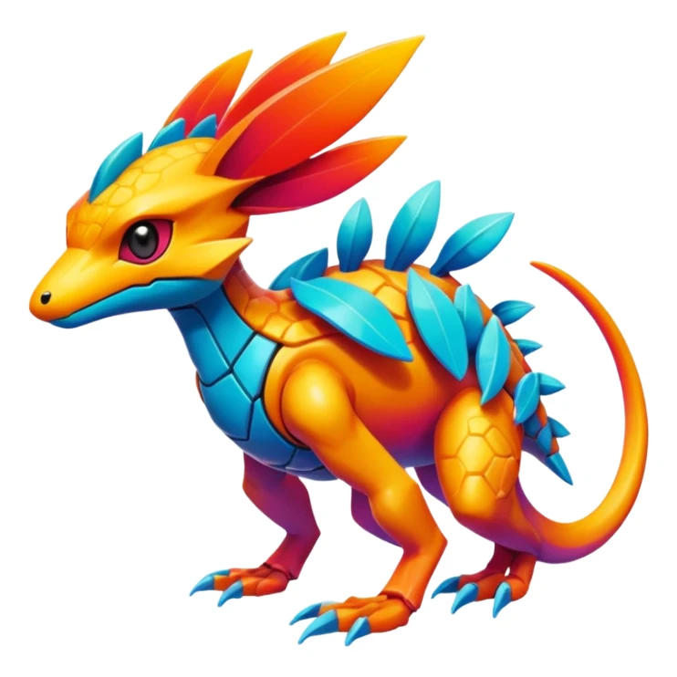  exotic tropical cyber-Protogen-Fakémon-Pokémon-Vernid-creature sticker