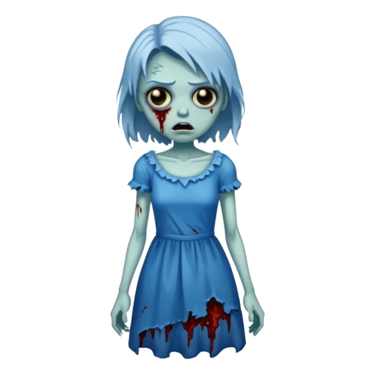 a zombie with blue dress sticker