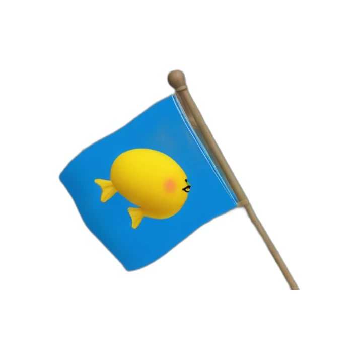 A lemon waving the flag of the Canary Islands sticker
