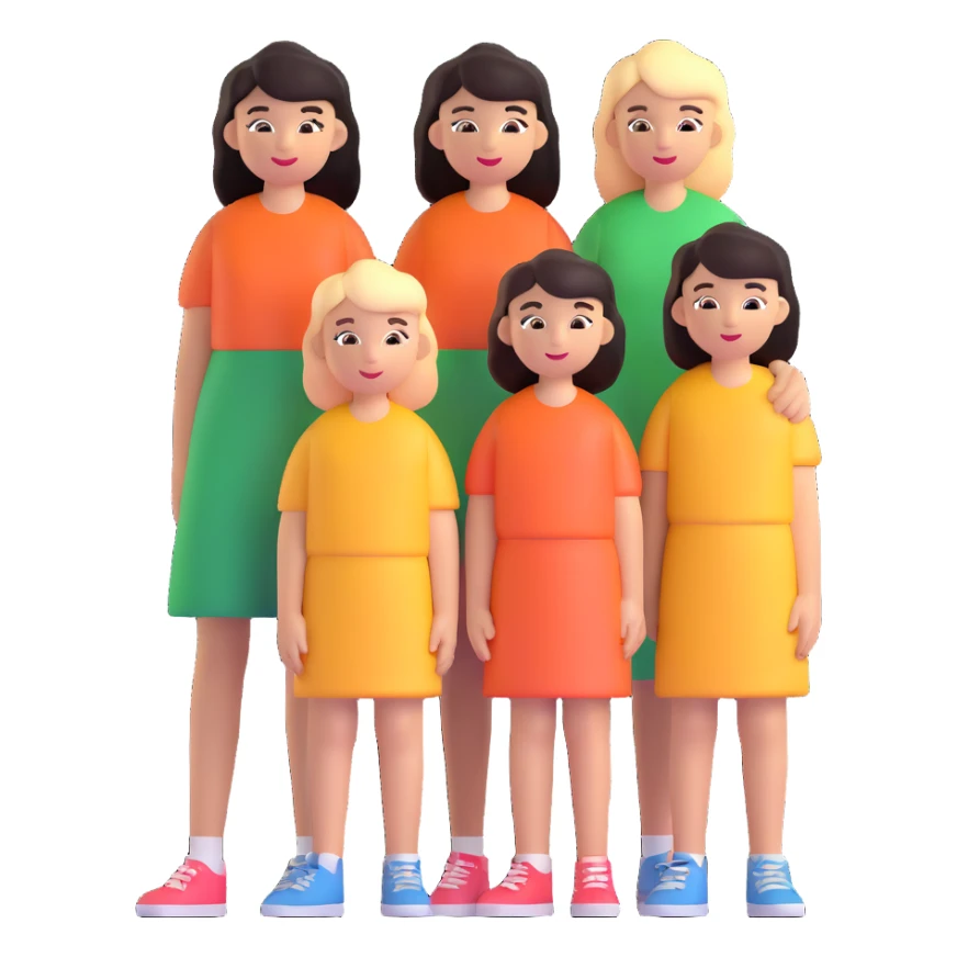 3 girls standing in a group sticker