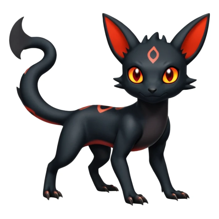Salandit-Umbreon-Litten-Fakémon-hybrid-creature (full body)  sticker
