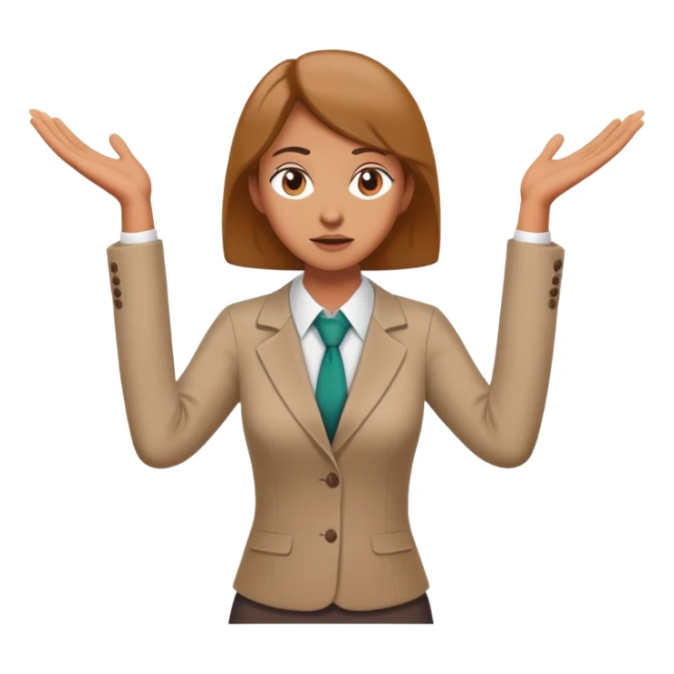 Puzzled female accountant spreading her arms to the sides sticker