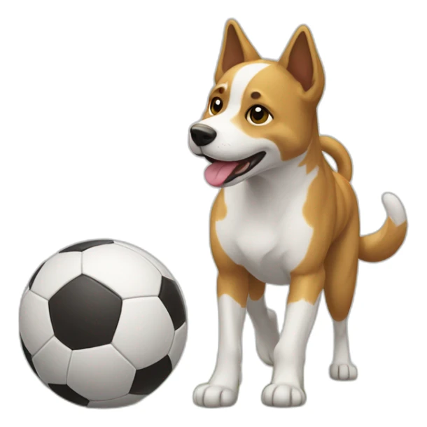 Chien qui joue au foot avec un chat sticker