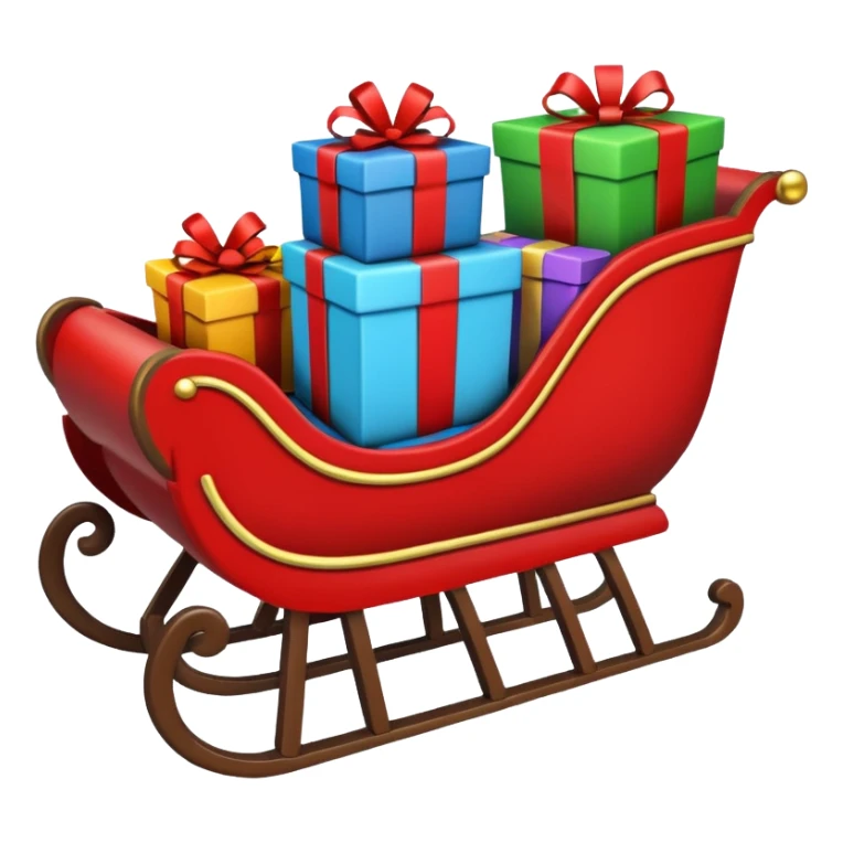 gifts in Santa's sleigh sticker