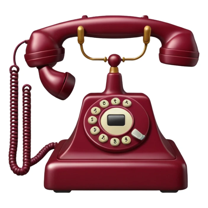 A maroon phone call sticker